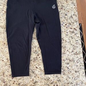 Green Apple Black Women's Capri Leggings, active, yoga. Bamboo + Organic Cotton.